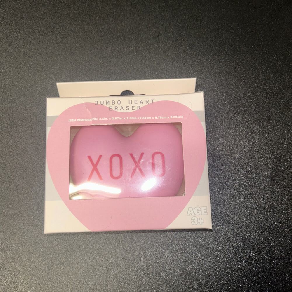 New XOXO Pink Valentine's Day Jumbo Heart Eraser